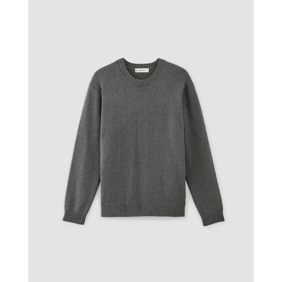 NWT Everlane The Heritage Cotton Crew in Charcoal Heather size Medium - Picture 3 of 8